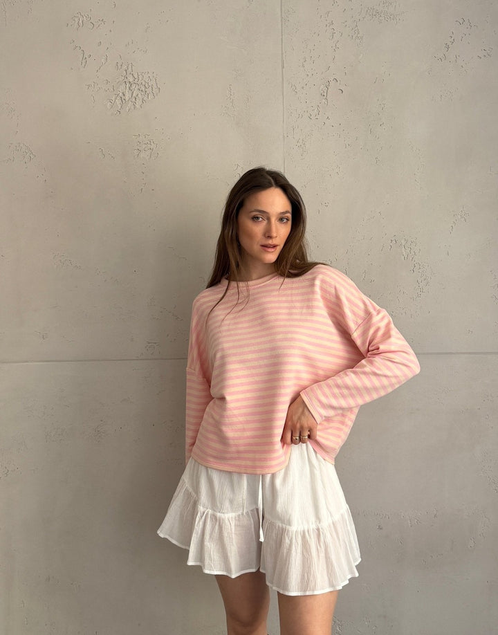 Mullet - Striped long-sleeved sweatshirt with round neck