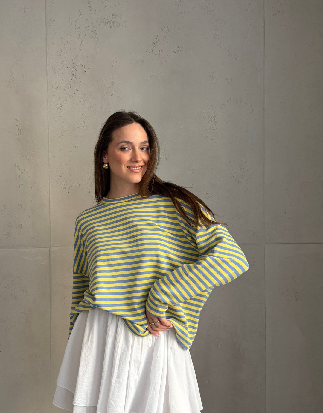 Mullet - Striped long-sleeved sweatshirt with round neck