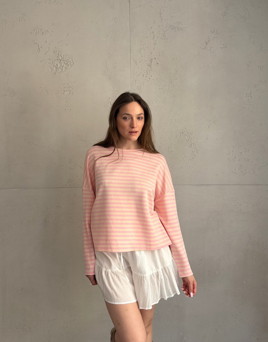 Mullet - Striped long-sleeved sweatshirt with round neck