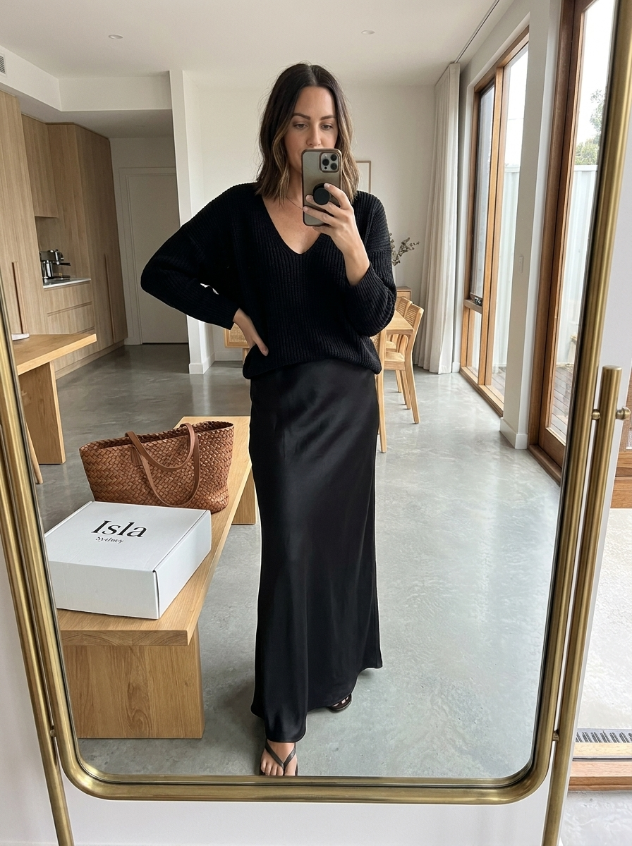 Isolde Knit & Satin Ensemble