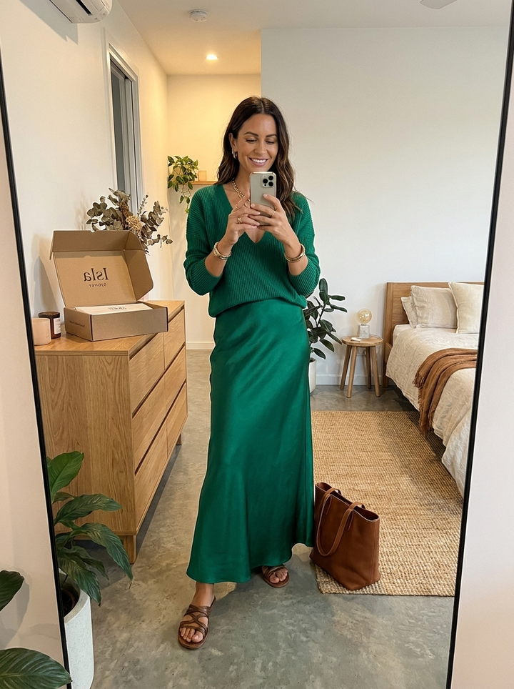 Isolde Knit & Satin Ensemble