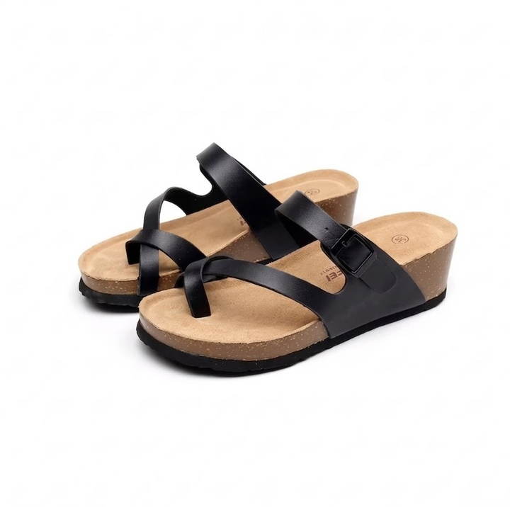 Manly Cross-Strap Orthopaedic Platform Sandals