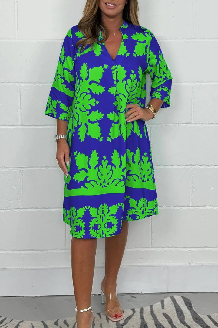 Rowan | Elegant Long-Sleeve Dress with V-Neck