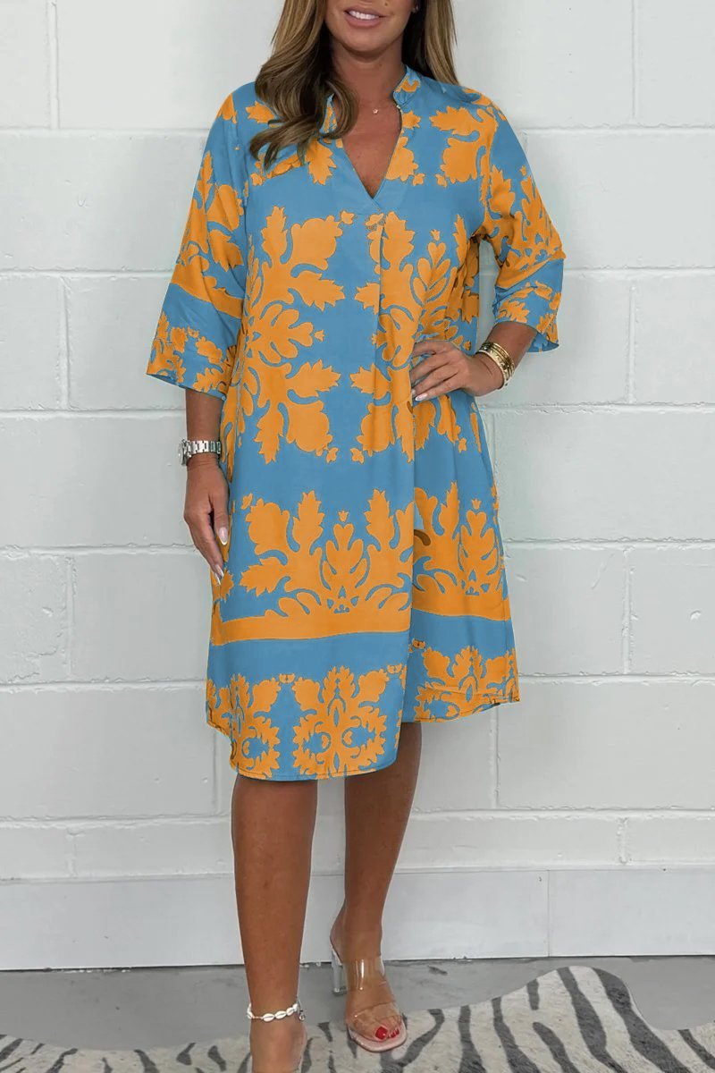 Rowan | Elegant Long-Sleeve Dress with V-Neck