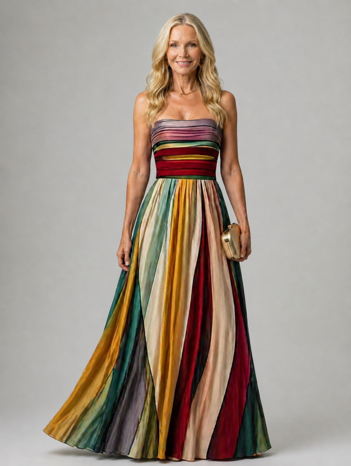 Thalia Elegant Strapless A-Line Dress