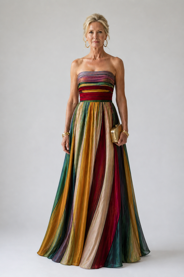 Thalia Elegant Strapless A-Line Dress