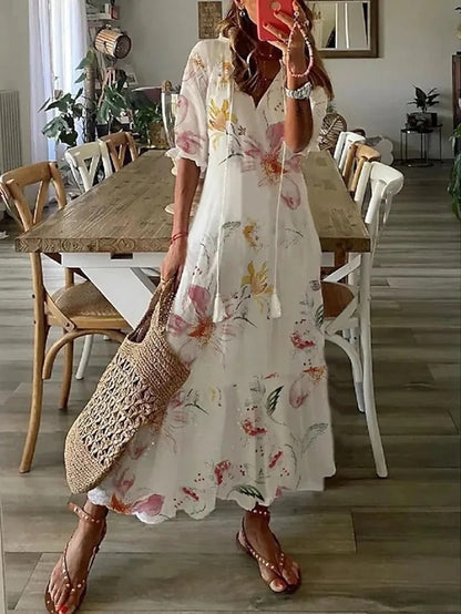 June | Boho Maxi Dress with Flattering Tummy Coverage