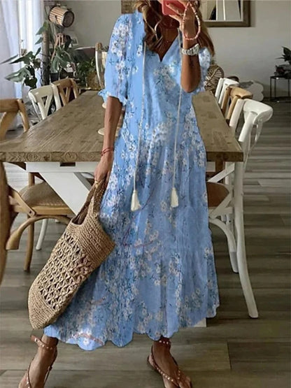 June | Boho Maxi Dress with Flattering Tummy Coverage