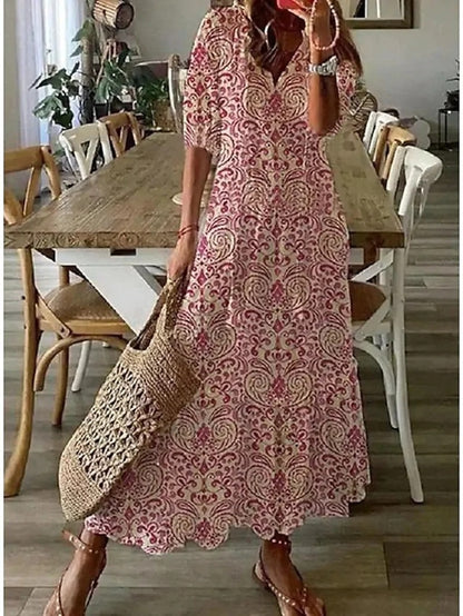 June | Boho Maxi Dress with Flattering Tummy Coverage