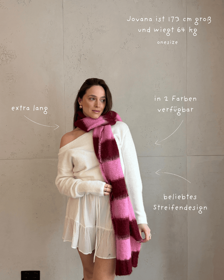 Warriewood - XXL scarf with wide stripes & extra long